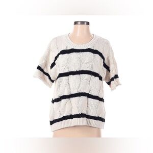 NWT Splendid Cream Knit Short Sleeve Sweater Size XS